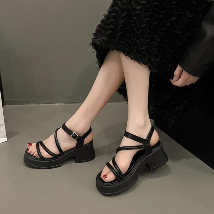 Strappy Platform Chunky Heel Sandals