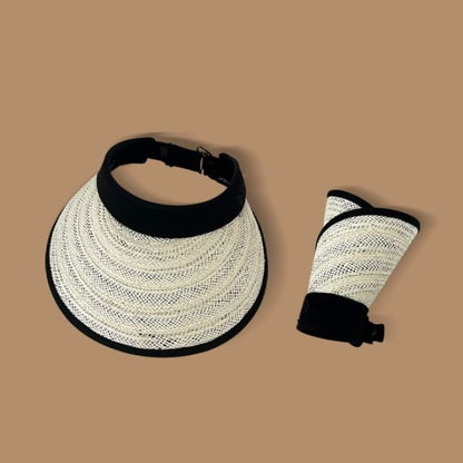 Straw Hat With Wide Brim - Beige / One Size