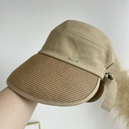 Straw Panel Sun Hat - Camel / One Size