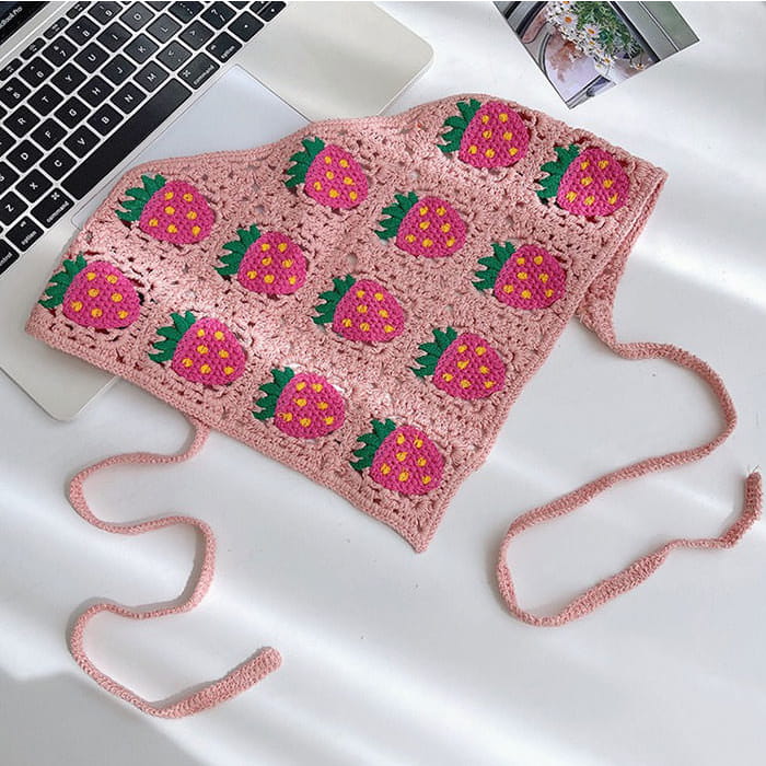 Strawberry Crochet Hair Scarf - Other