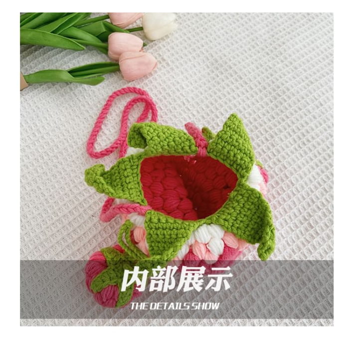 Strawberry Knit Crossbody Bag