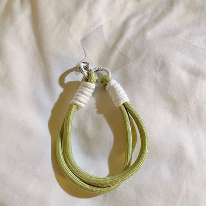 String Phone Strap with Lanyard Pad - C94 - White & Green