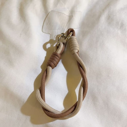 String Phone Strap with Lanyard Pad - E97 - Brown & Coffee