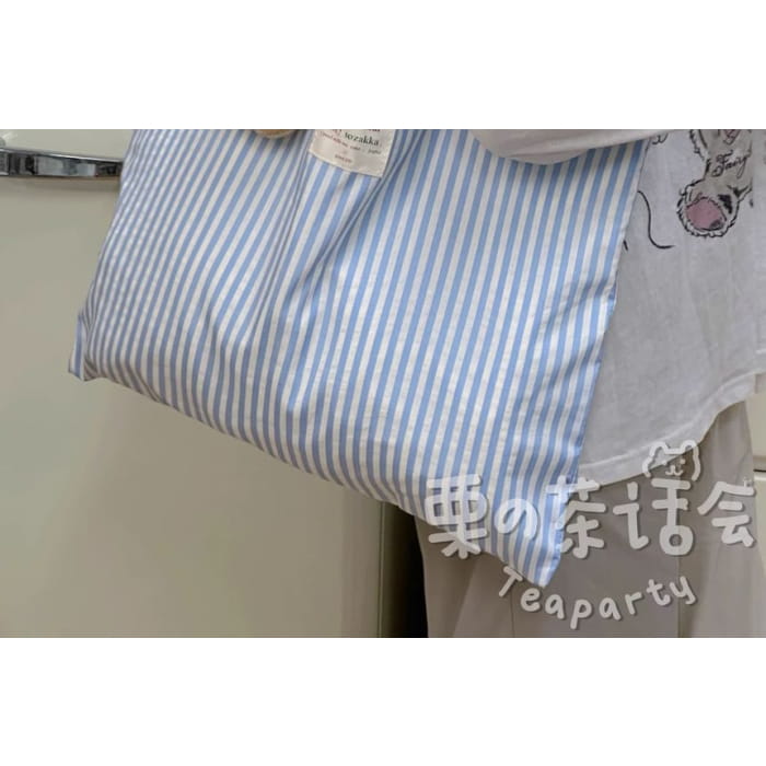 Striped Applique Tote Bag / Charm / Set