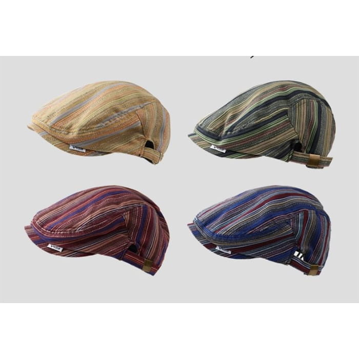 Striped Flat Cap