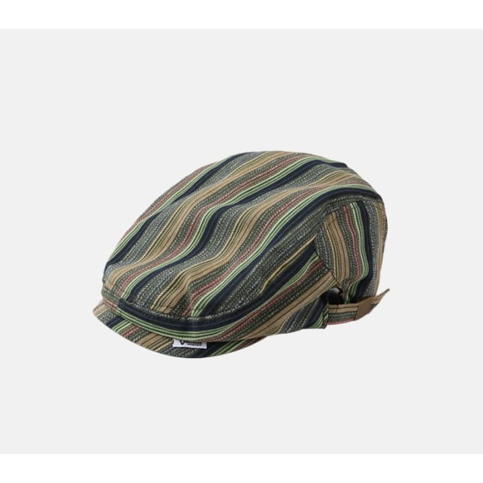 Striped Flat Cap