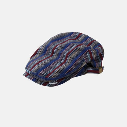 Striped Flat Cap - Blue / One Size