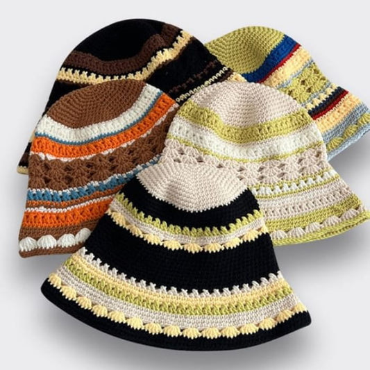 Striped Knit Bucket Hat