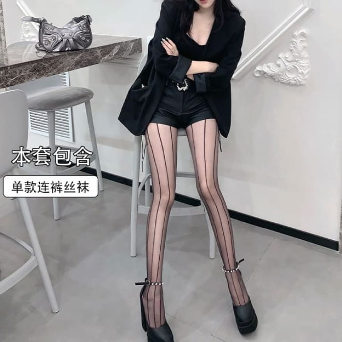 Striped Tights - Black / One Size