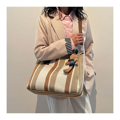 Striped Tote Bag / Charm / Set