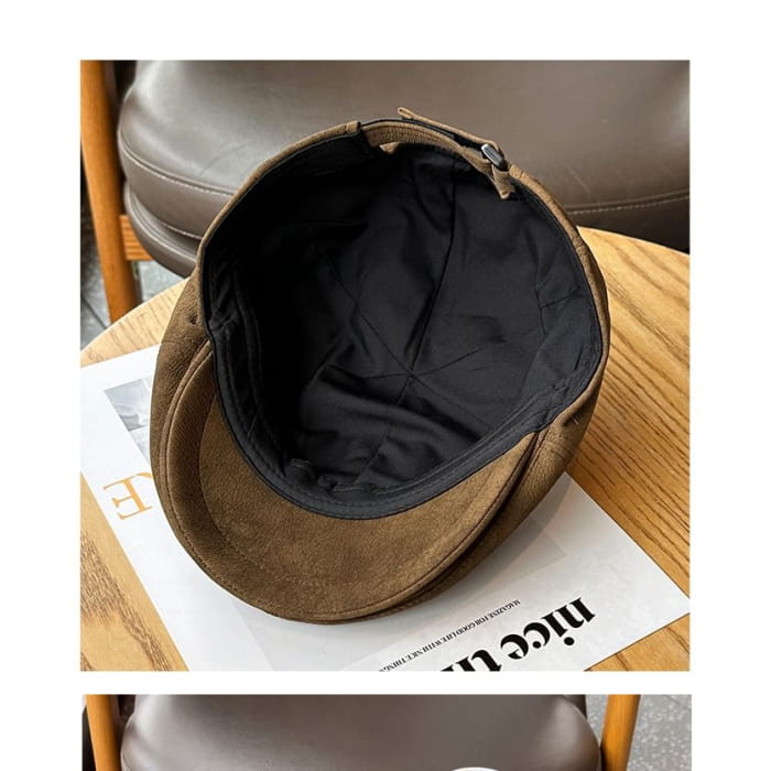 Suede Newsboy Cap