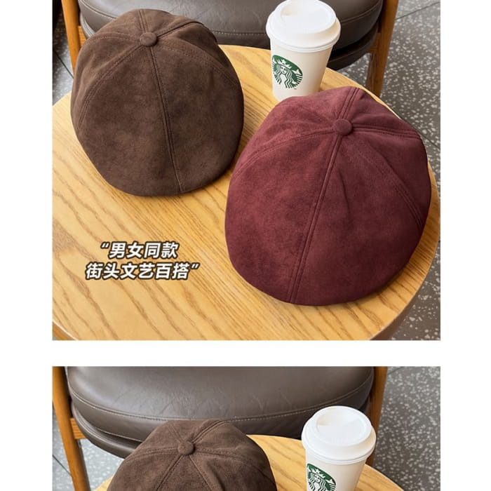 Suede Newsboy Cap