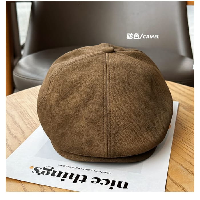 Suede Newsboy Cap