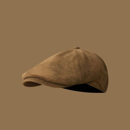 Suede Newsboy Cap - Camel / One Size