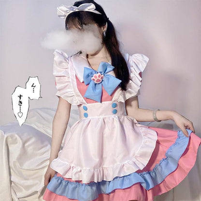 Sweet Bow Ruffle Maid Lolita Princess Dress