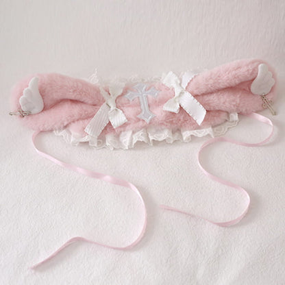 Sweet Bowknot Cross Decor Lolita Plush Hat