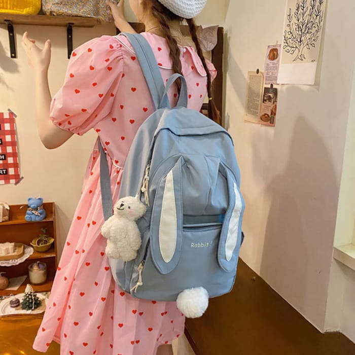 Sweet Cartoon Bunny Ears Backpack