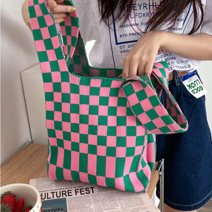 Sweet Checker Mini Tote Bag - Handbags