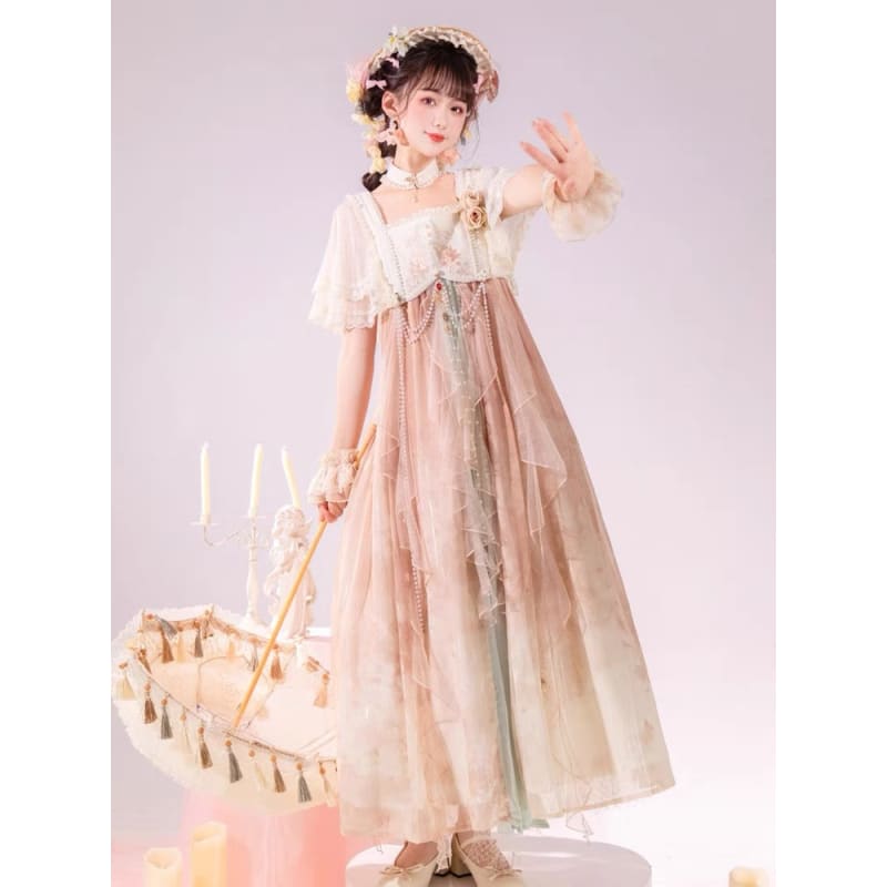 Sweet Fancy Chinese Style Long Dress - Modern Hanfu