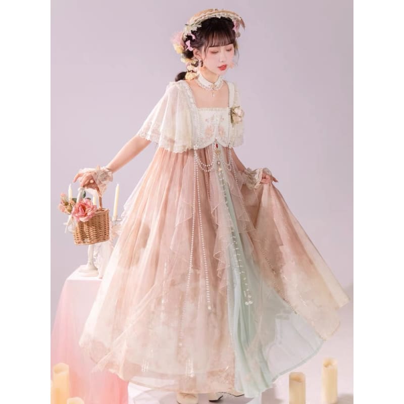 Sweet Fancy Chinese Style Long Dress - S - Modern Hanfu