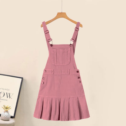 Sweet Irregular Shirt Pink Suspender Skirt - M