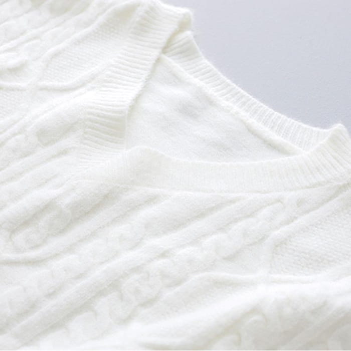 Sweet Knit Sweater Vintage Embroidery Pleated Skirt