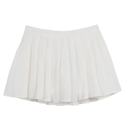 Sweet Letter Print Colorblock T-Shirt Pleated Skirt - S