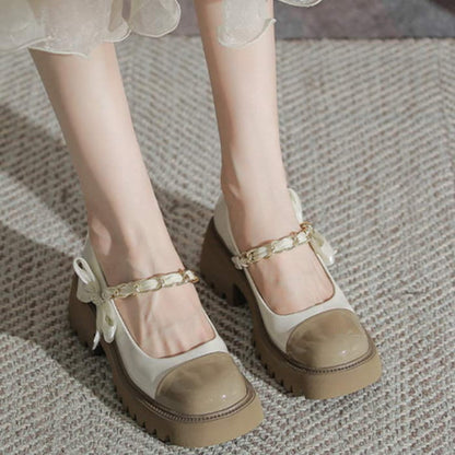 Sweet Lolita Bow Knot Platform Mary Janes Shoes