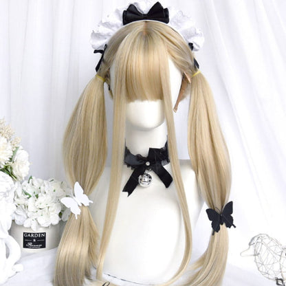 Sweet Long Straight Flower Ball Wig With Neat Bangs