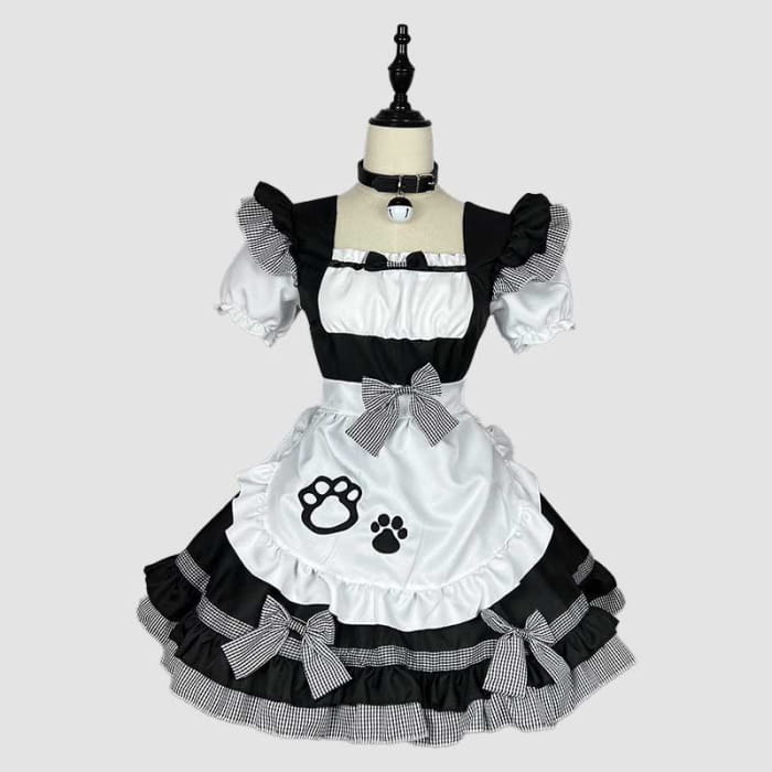 Sweet Maid Cat Paw Lolita Dress - Black B / M