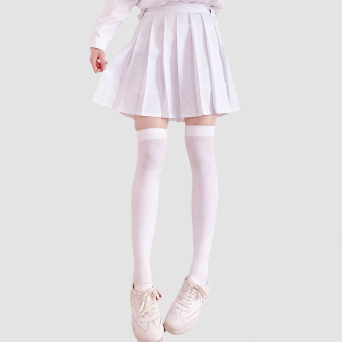 Sweet Maid Cat Paw Lolita Dress - White Stockings / One Size