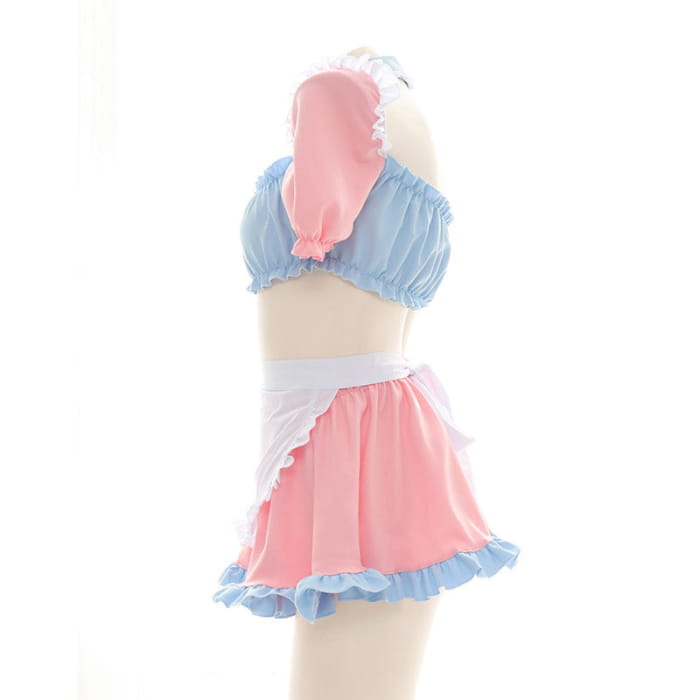 Sweet Maid Nightdress Lingerie Set - Pink / One Size