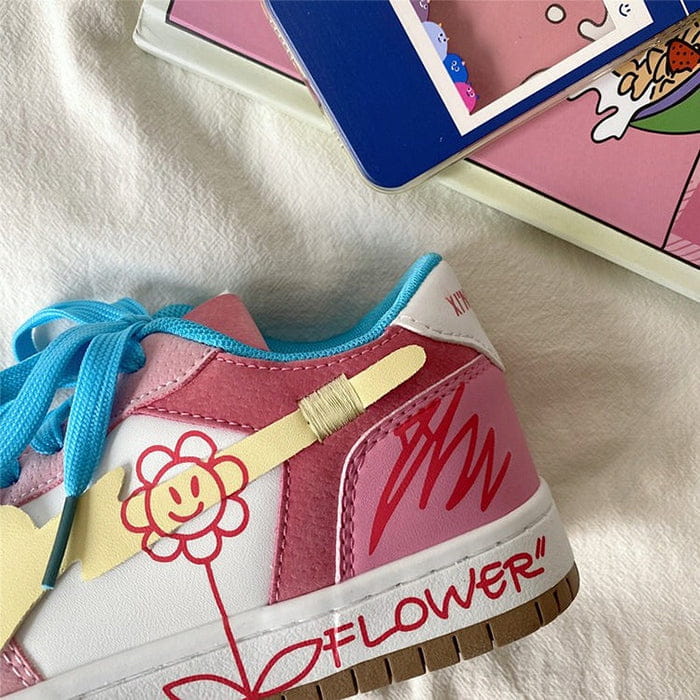 Sweet Pink Flower Sneakers