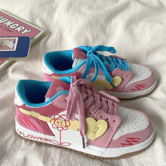 Sweet Pink Flower Sneakers