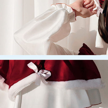 Sweet Red Buckle Tassel Lolita Maid Dress