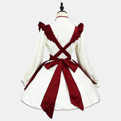 Sweet Red Buckle Tassel Lolita Maid Dress