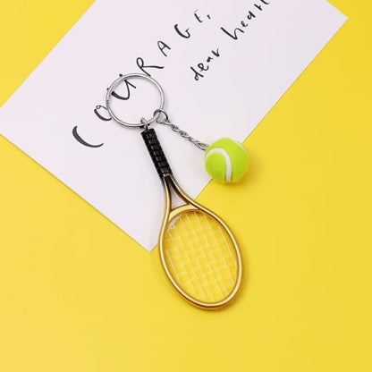 Tennis Bag Charm / Key Ring - Gold / One Size