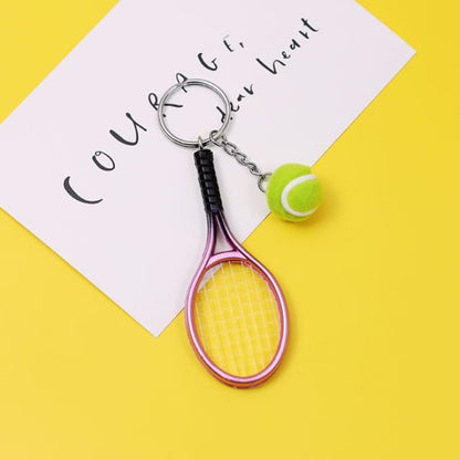 Tennis Bag Charm / Key Ring - Pink / One Size