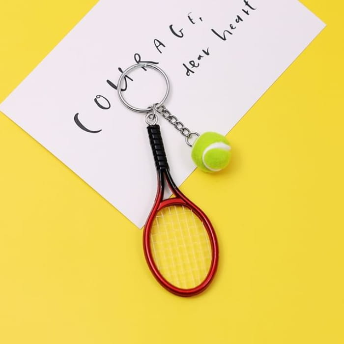 Tennis Bag Charm / Key Ring - Red / One Size