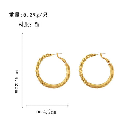 Textured Alloy Hoop Earring