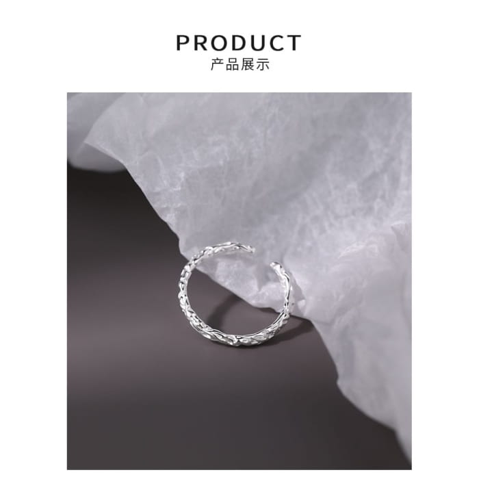 Textured Alloy Open Ring