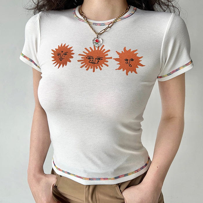 Three Cool Sun White T-Shirt - T-Shirts