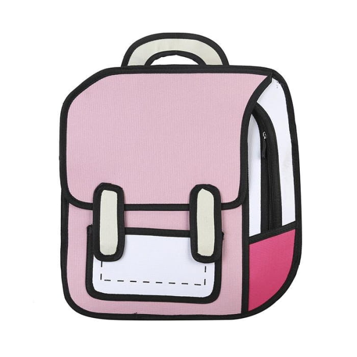 Three Dimensional Cartoon Backpack - Pink / One Size