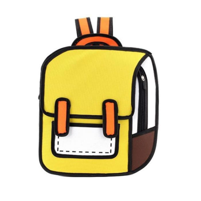 Three Dimensional Cartoon Backpack - Yellow / One Size