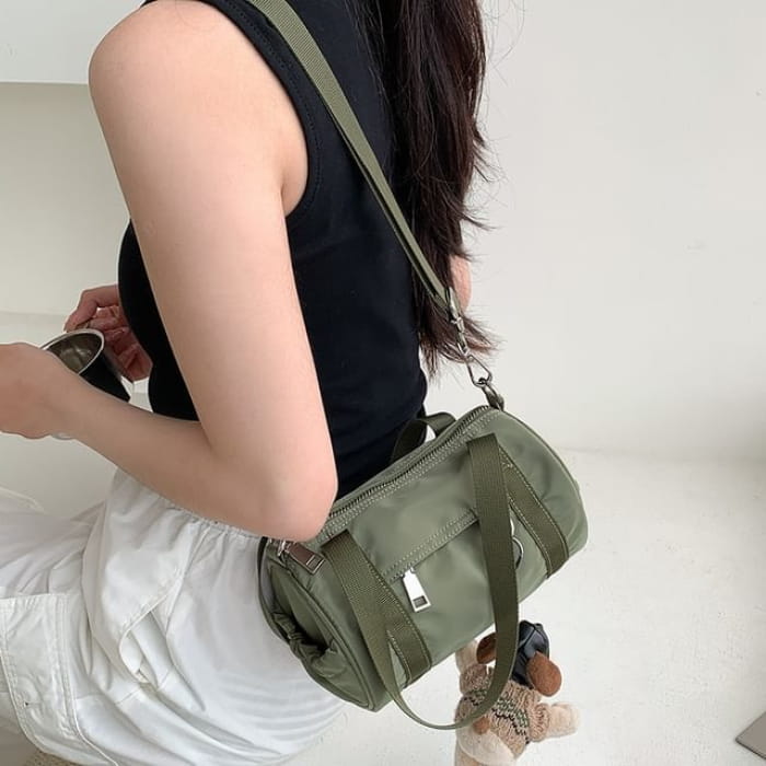 Top Handle Nylon Crossbody Bag - Green / One SIze