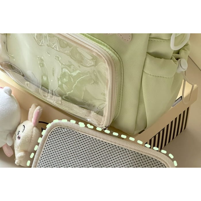 Top Handle PVC Panel Crossbody Bag / Charm / Set