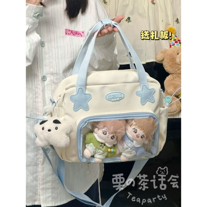 Top Handle PVC Panel Crossbody Bag / Charm / Set