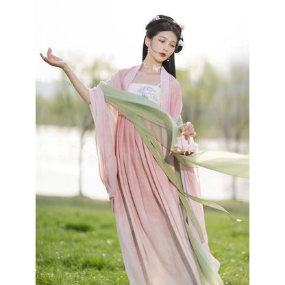 Traditional Chinese Long Jacket / Spaghetti Strap Maxi