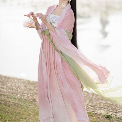 Traditional Chinese Long Jacket / Spaghetti Strap Maxi