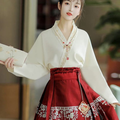 Traditional Chinese Long - Shirt - Beige / S